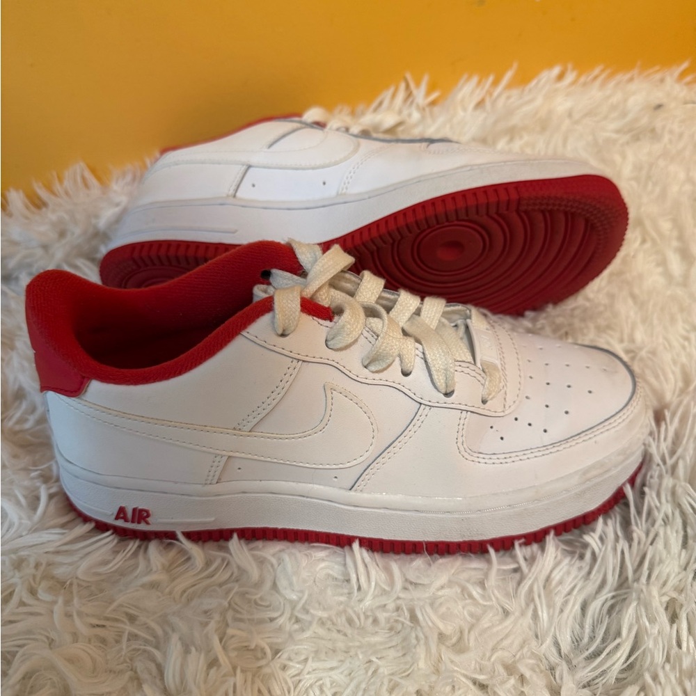 Nike Air Force One -White and Red Youth Sneakers